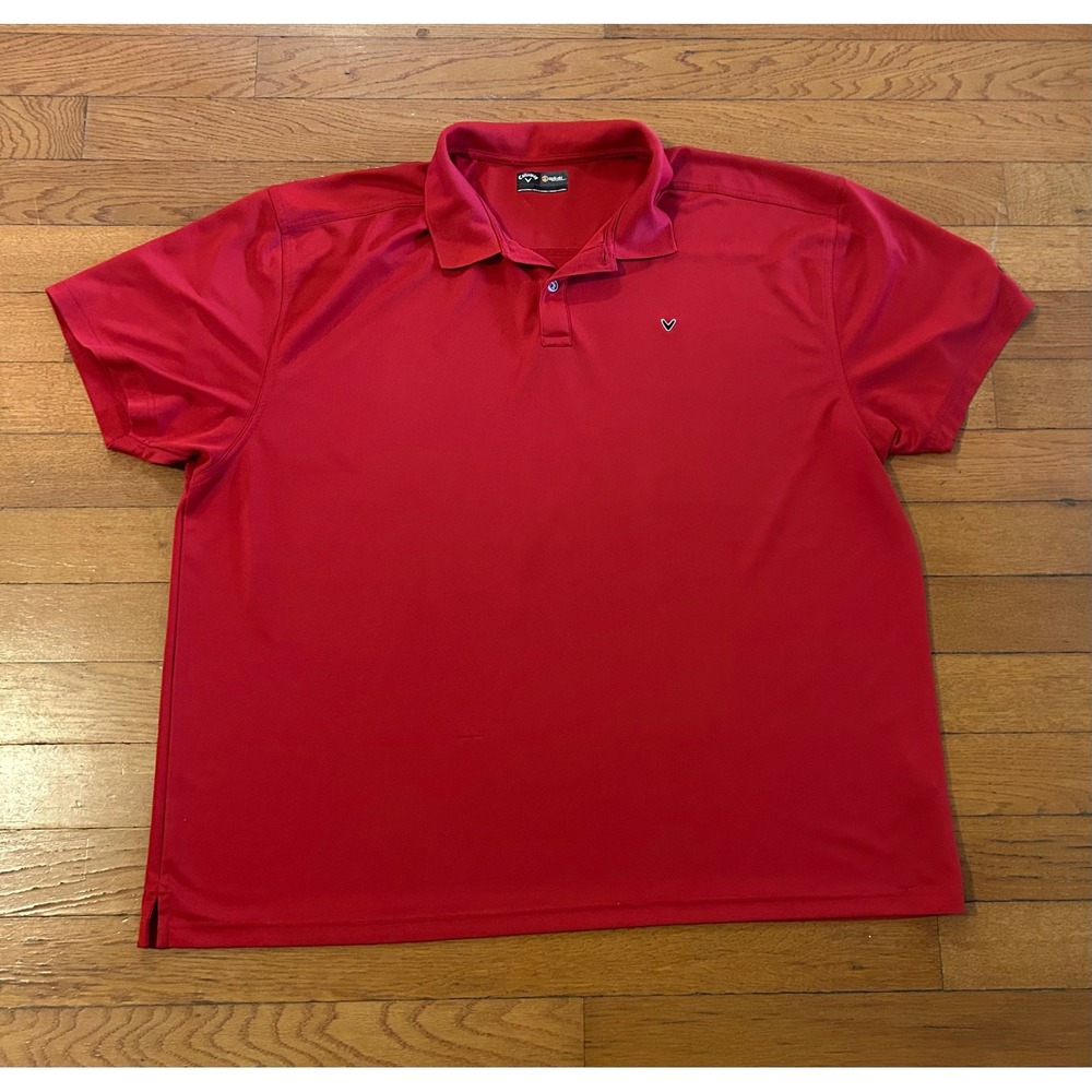 Callaway Opti-Dri Red Golf Polo Shirt Mens 3X Short Sleeve Moisture Wicking